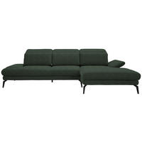 ECKSOFA in Webstoff Grün  - Schwarz/Grün, Design, Textil/Metall (289/180cm) - Stylife