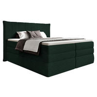 BOXSPRINGBETT 160/200 cm  in Dunkelgrün  - Dunkelgrün/Schwarz, Design, Kunststoff/Textil (160/200cm) - Esposa