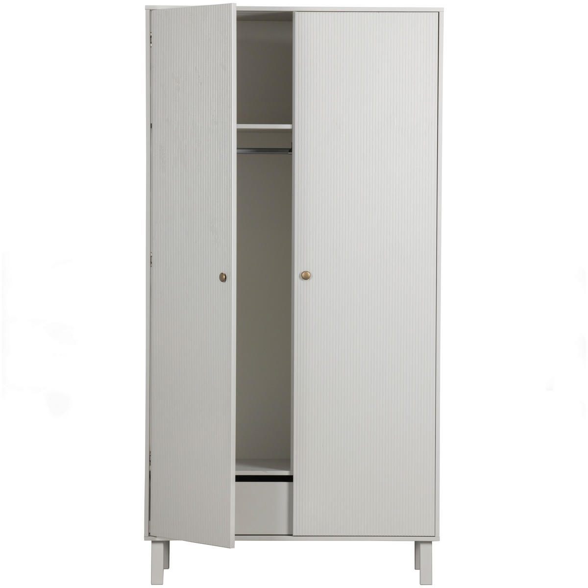 GARDEROBENSCHRANK Madu  in 100/195/53 cm  - Goldfarben/Hellgrau, Design, Holz/Metall (100/195/53cm) - Livetastic