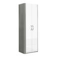 GARDEROBENSCHRANK  in 66/187/37,5 cm  - Chromfarben/Weiß Hochglanz, Design, Holzwerkstoff/Metall (66/187/37,5cm) - Moderano