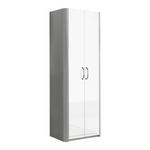 GARDEROBENSCHRANK  in 66/187/37,5 cm  - Chromfarben/Weiß Hochglanz, Design, Holzwerkstoff/Metall (66/187/37,5cm) - Moderano