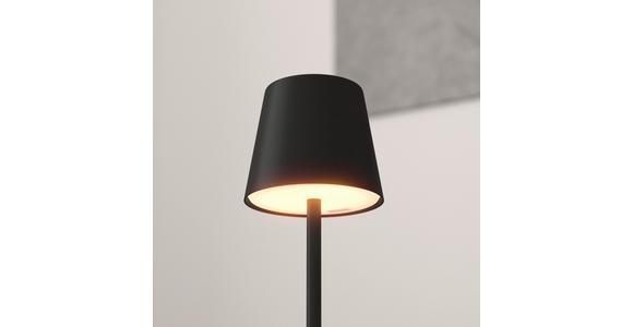 AKKU-TISCHLEUCHTE Jubidubiläum 8,6/20,3 cm  - Schwarz, Basics, Kunststoff/Metall (8,6/20,3cm) - Novel