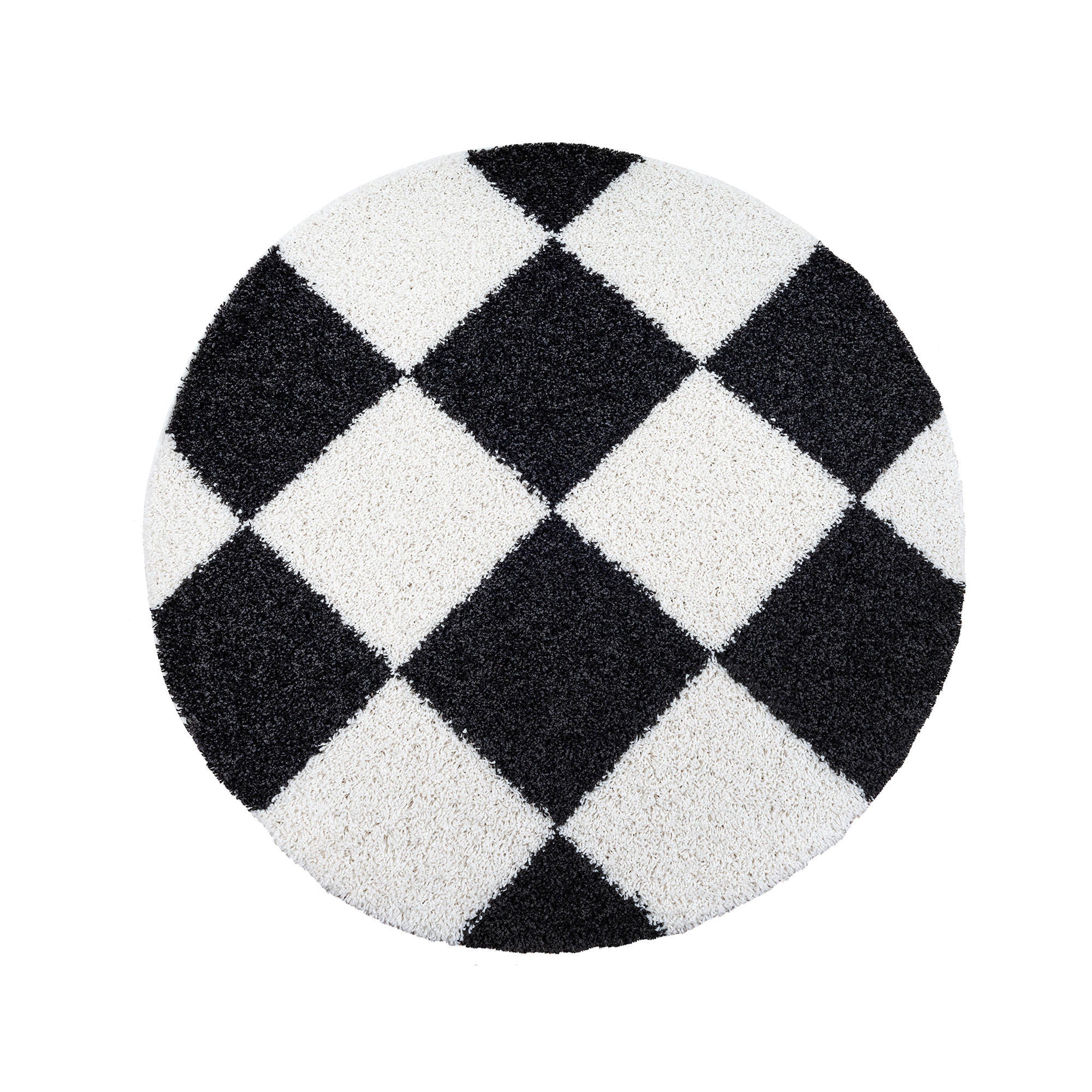 HOCHFLORTEPPICH 150 cm Milano Schwarz, Weiß  - Schwarz/Weiß, Basics, Kunststoff/Textil (150cm)