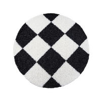 HOCHFLORTEPPICH 120 cm Milano Schwarz, Weiß  - Schwarz/Weiß, Basics, Kunststoff/Textil (120cm) - Novel