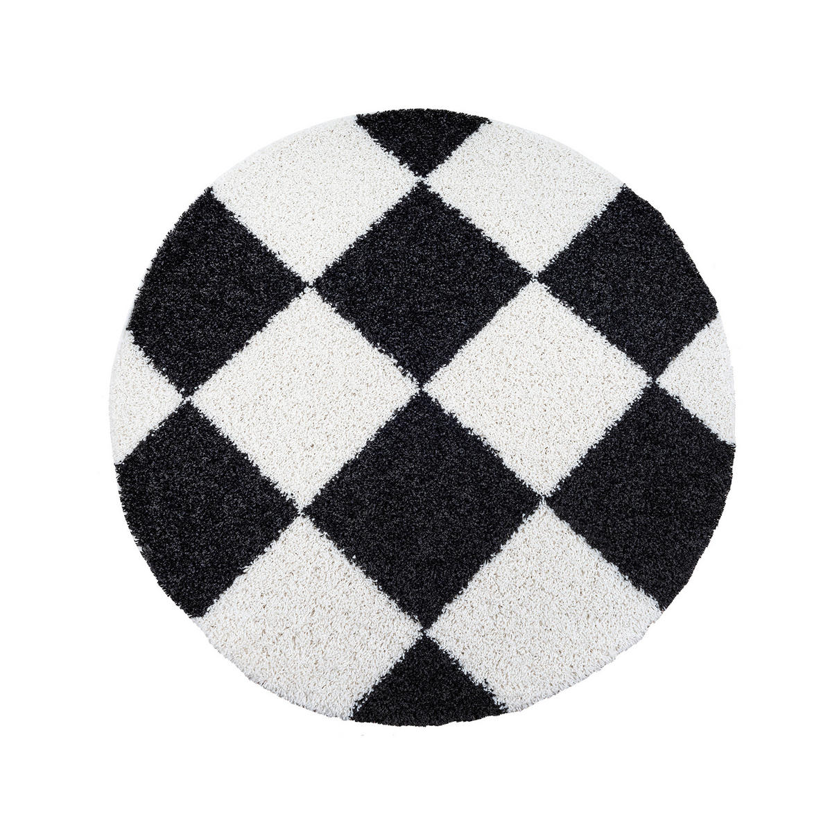 HOCHFLORTEPPICH 120 cm Milano Schwarz, Weiß  - Schwarz/Weiß, Basics, Kunststoff/Textil (120cm) - Novel