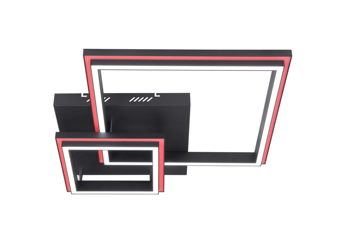 LED PLAFONJERA Proton  - bela/crna, Lajfstajl, metal/plastika (60/60/11,8cm) - Novel