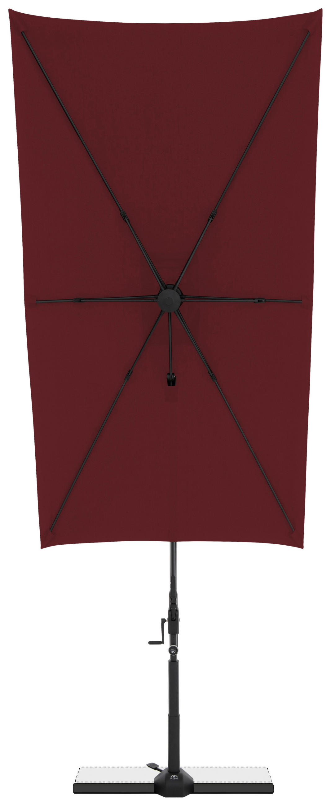 SENČNIK - črna/bordo, Basics, kovina/tekstil (240/135cm) - Doppler