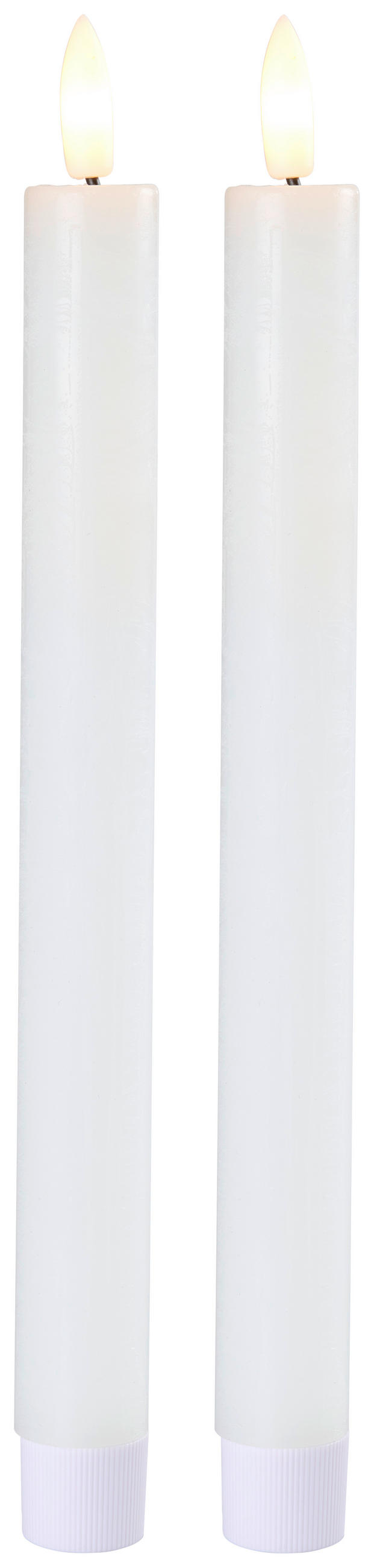 LUMÂNARE CU LED 2,2/24,5 cm  - alb, Basics, plastic/materiale naturale (2,2/24,5cm) - Ambia Home
