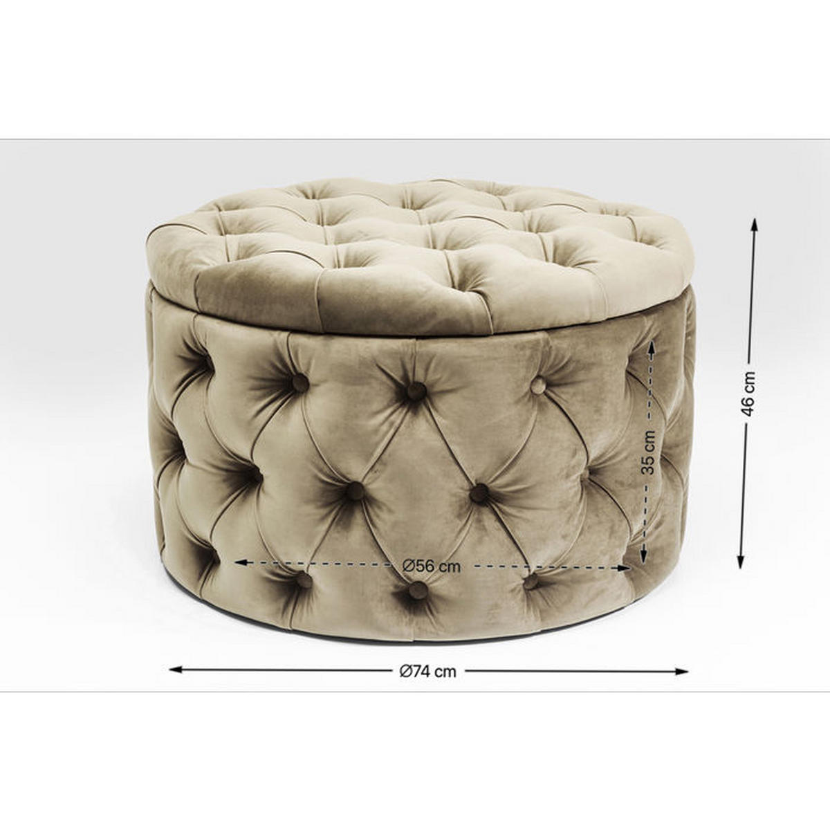 HOCKER Samt Grau  - Grau, Design, Textil (73/46/73cm) - Kare-Design