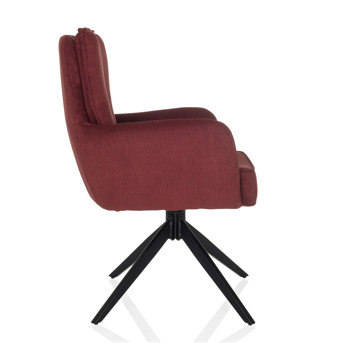 ARMLEHNSTUHL  in Cord  - Rot/Schwarz, MODERN, Textil/Metall (58/94/60cm) - MID.YOU