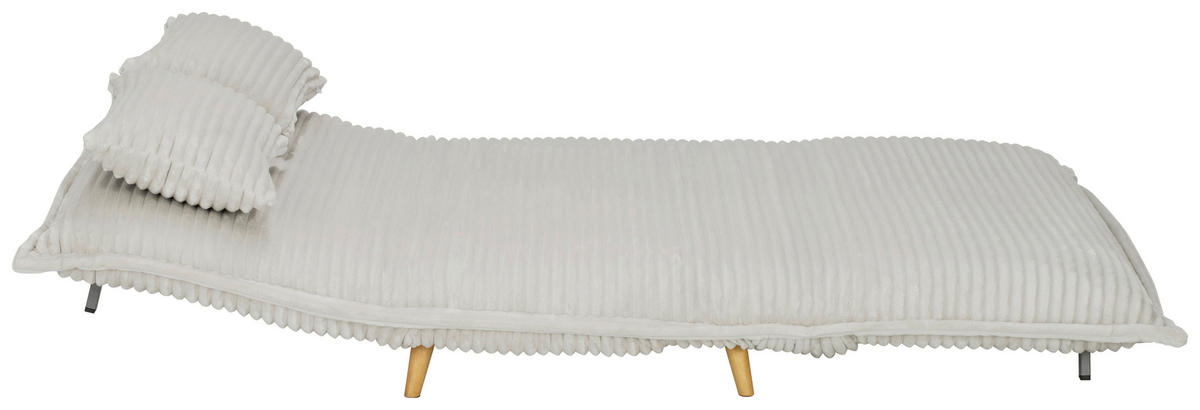 SCHLAFSOFA Cord Weiß  - Walnussfarben/Weiß, MODERN, Holz/Textil (92/216/87/26/150cm) - Livetastic