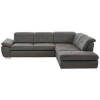 ECKSOFA Dunkelgrau Mikrofaser  - Dunkelgrau/Beige, Design, Textil/Metall (318/260cm) - Beldomo Speed