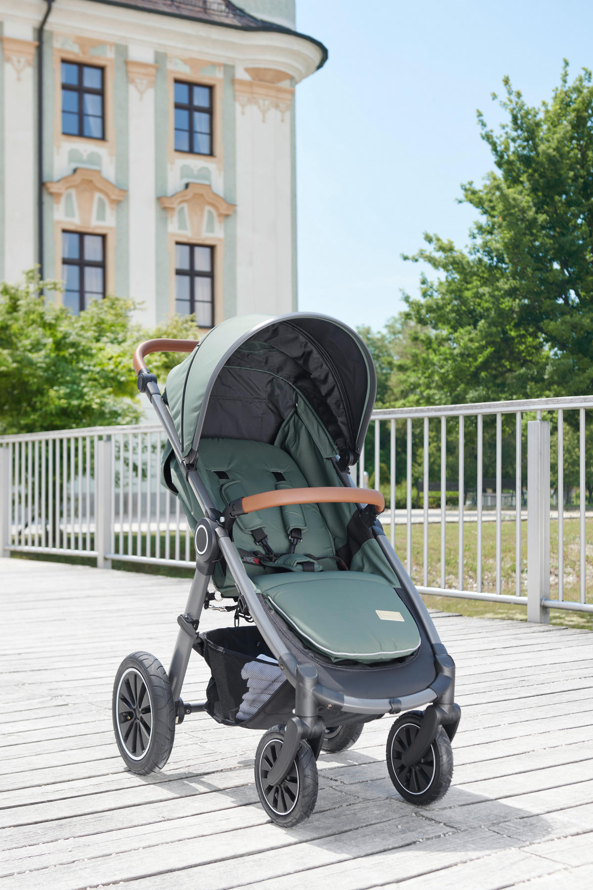 BUGGY Smart  - Schwarz/Olivgrün, Trend, Textil/Metall (115/56/105cm) - Jimmylee