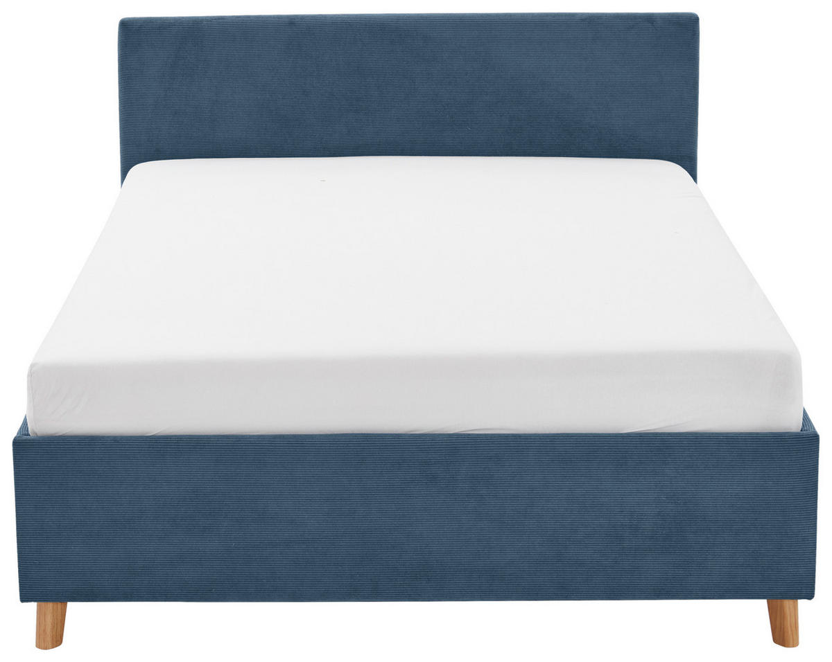 POLSTERBETT Cool 140/200 cm  in Blau  - Blau/Eichefarben, KONVENTIONELL, Holz/Textil (140/200cm) - Stylife