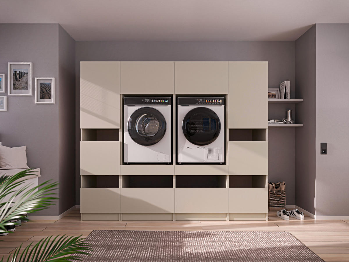 MEHRZWECKSCHRANK 50/200/68 cm  in Kaschmir  - Kaschmir/Schwarz, Design, Holzwerkstoff/Metall (50/200/68cm) - Milino