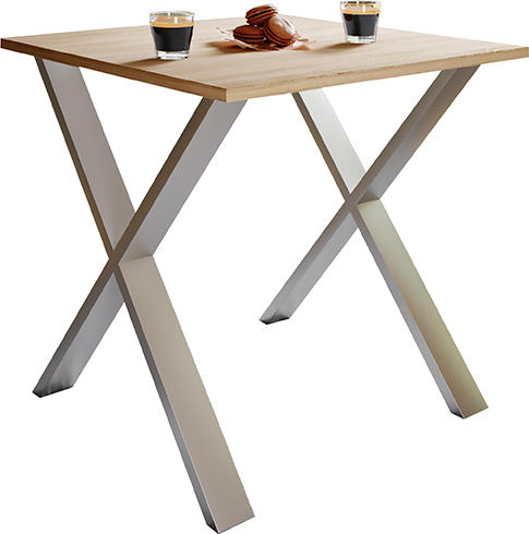 ESSTISCH in Holzwerkstoff 80/50/76 cm  - Silberfarben/Sonoma Eiche, Basics, Holzwerkstoff/Metall (80/50/76cm) - MID.YOU