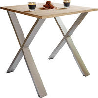 ESSTISCH in Holzwerkstoff 80/50/76 cm   - Silberfarben/Sonoma Eiche, Basics, Holzwerkstoff/Metall (80/50/76cm) - MID.YOU
