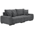 BIGSOFA Chenille Dunkelgrau  - Dunkelgrau/Dunkelbraun, KONVENTIONELL, Kunststoff/Textil (250/100/90cm) - Carryhome