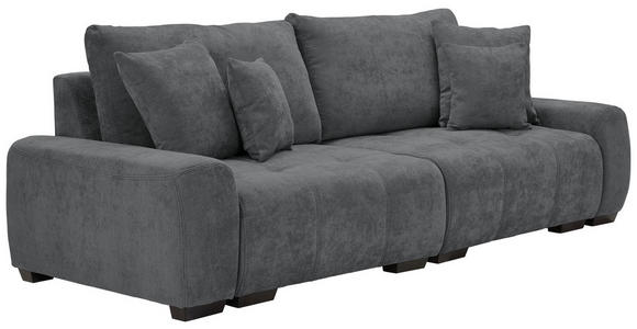 BIGSOFA Chenille Dunkelgrau - Dunkelgrau/Dunkelbraun, KONVENTIONELL, Kunststoff/Textil (250/100/90cm) - Carryhome