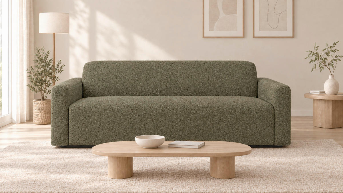 2-SITZER-SOFA Hector in Grün  - Schwarz/Grün, Design, Textil (203/71/92cm) - Livetastic