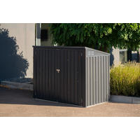 MÜLLTONNENBOX - Dunkelgrau, Basics, Metall (172/131/100cm)