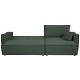 ECKSOFA inkl. Funktionen Dunkelgrün Cord  - Dunkelgrün/Schwarz, Design, Textil (267/141cm) - Xora