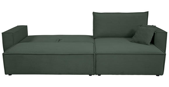 ECKSOFA inkl. Funktionen Dunkelgrün Cord  - Dunkelgrün/Schwarz, Design, Textil (267/141cm) - Xora