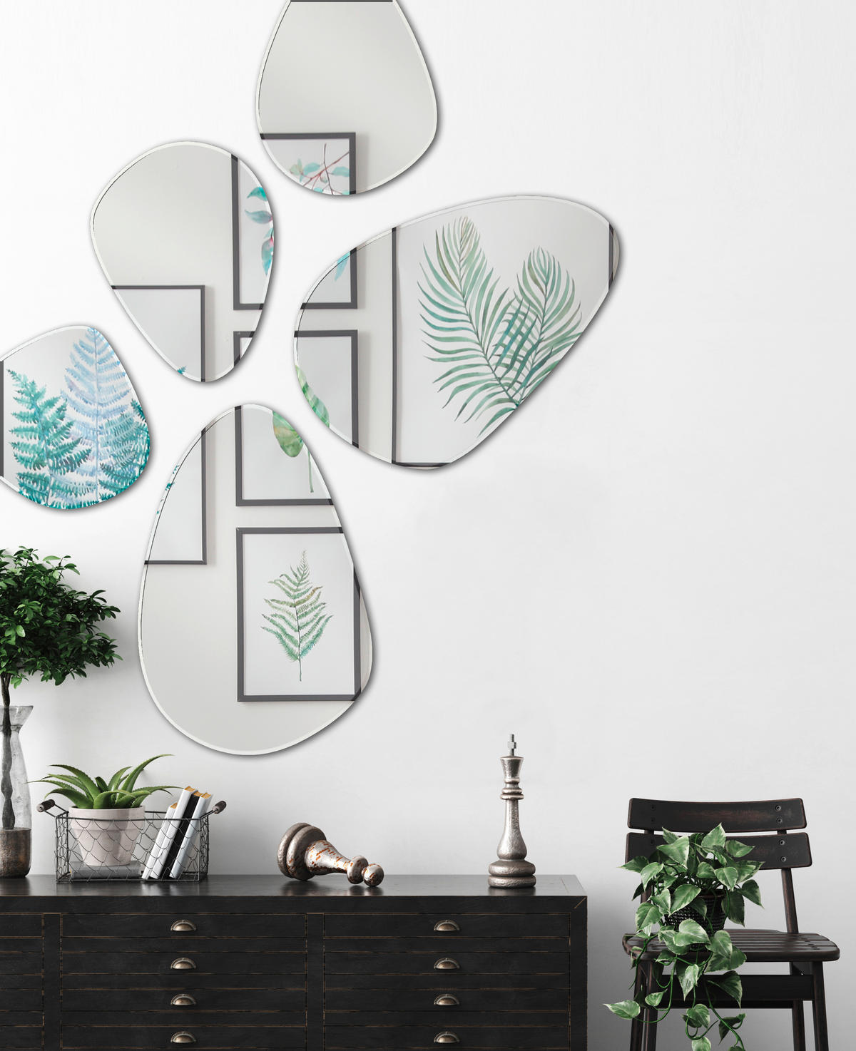 WANDSPIEGEL 40/60/0,7 cm    in organisch  - Basics, Glas (40/60/0,7cm)