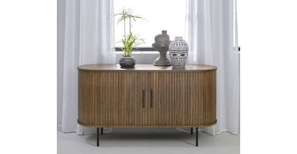 SIDEBOARD 140/76/45 cm  - Eiche dunkel/Schwarz, Trend, Holz/Holzwerkstoff (140/76/45cm) - Xora