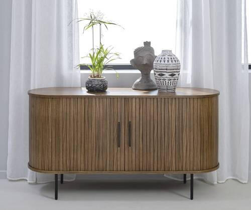 SIDEBOARD  in 140/76/45 cm  - Eiche dunkel/Schwarz, Trend, Holz/Holzwerkstoff (140/76/45cm) - home24