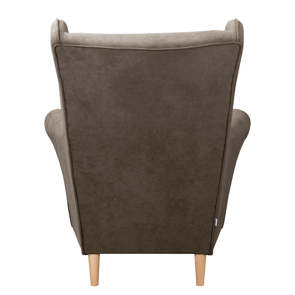 OHRENSESSEL Scandi Mikrofaser Schlammfarben  - Schlammfarben/Naturfarben, Design, Holz/Textil (87/105/90cm) - Livetastic