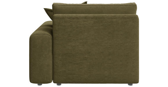 BIGSOFA Cord Olivgrün  - Schwarz/Olivgrün, MODERN, Kunststoff/Textil (117/93/190cm) - Carryhome