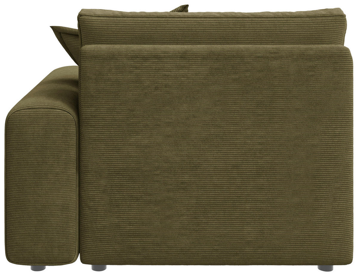 BIGSOFA Cord Olivgrün  - Schwarz/Olivgrün, MODERN, Kunststoff/Textil (117/93/190cm) - Carryhome