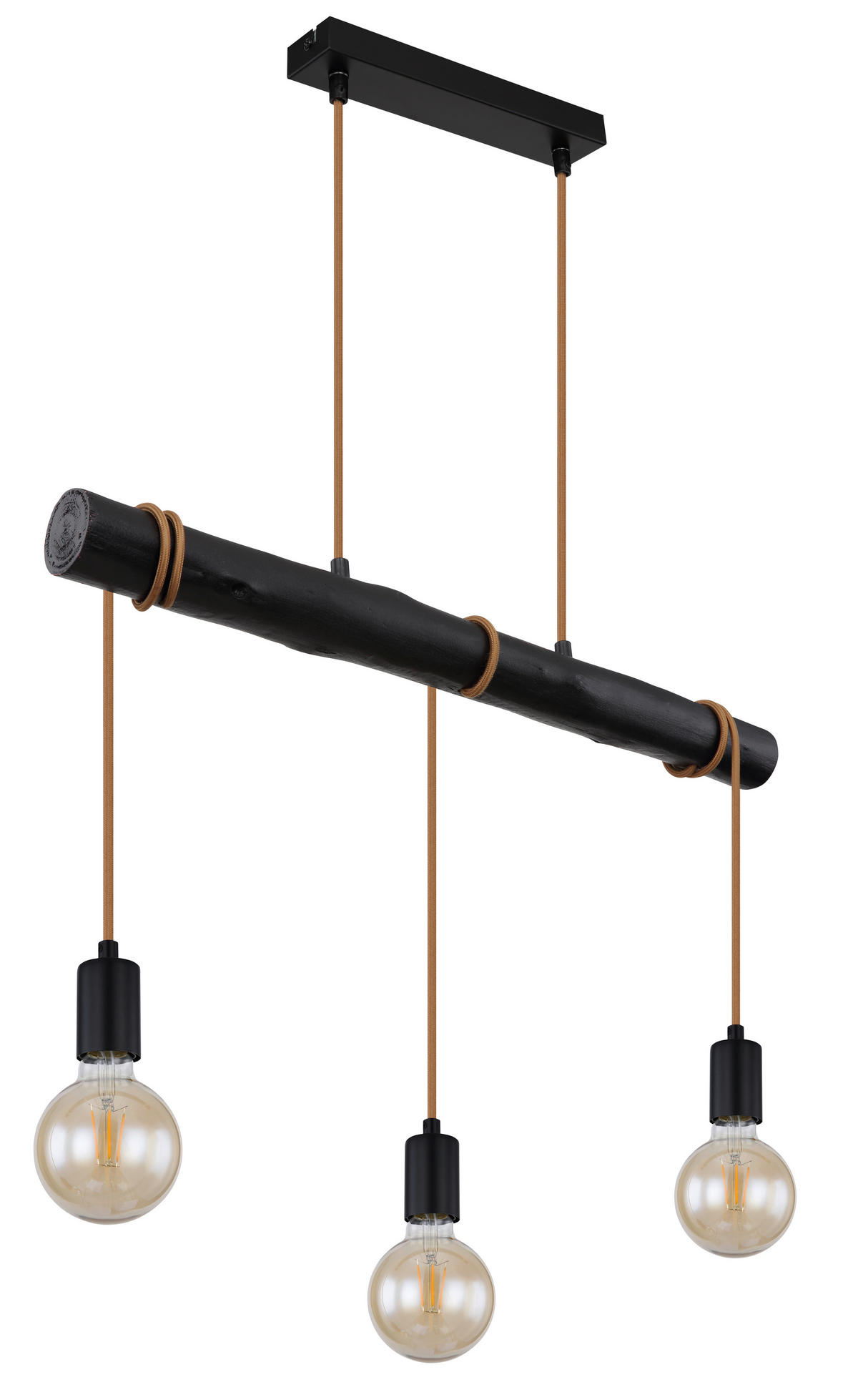 HÄNGLAMPA 60/5/120 cm  - svart, Design, metall/trä (60/5/120cm) - Globo