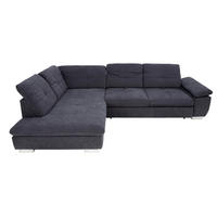 ECKSOFA in Chenille Dunkelgrau  242/313 cm  - Chromfarben/Dunkelgrau, Design, Textil (242/313cm) - Xora