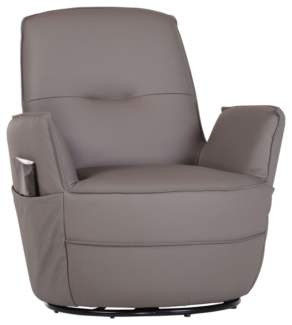 XXL-SESSEL in Dunkelbraun  - Dunkelbraun, Design, Leder/Metall (83/90/85cm) - Landscape