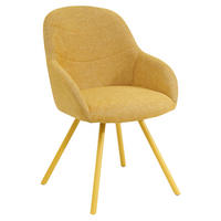 STOL, kovina, tekstil rumena  - rumena, Design, kovina/tekstil (57/84,5/61cm) - Carryhome