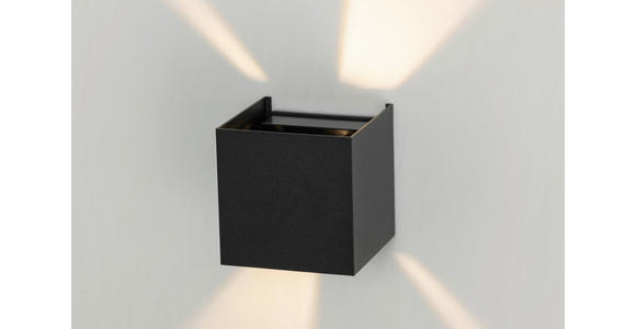 LED-WANDLEUCHTE 10/10/10 cm - Schwarz, Basics, Kunststoff/Metall (10/10/10cm) - Novel