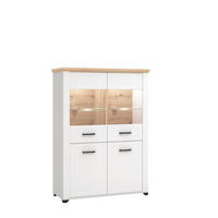 VITRÍNA, biela, dub artisan, 103,5/143/41 cm - čierna/biela, Basics, kompozitné drevo/plast (103,5/143/41cm) - Landscape