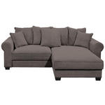 ECKSOFA Braun Cord  - Schwarz/Braun, KONVENTIONELL, Kunststoff/Textil (255/185cm) - Hom`in