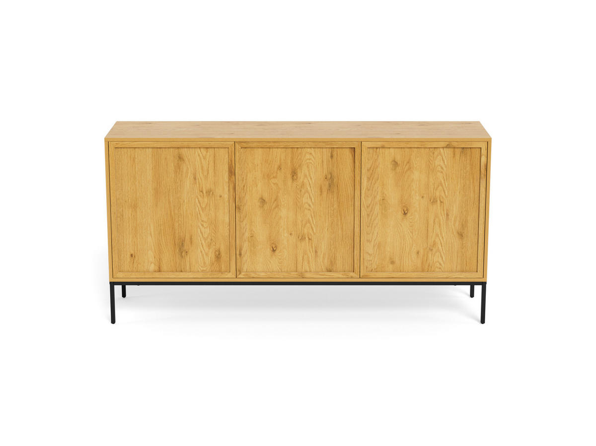 ANRICHTE PALMDALE, 158/80/40 cm,  - Wildeiche/Schwarz, Design, Holzwerkstoff/Metall (158/80/40cm) - MID.YOU