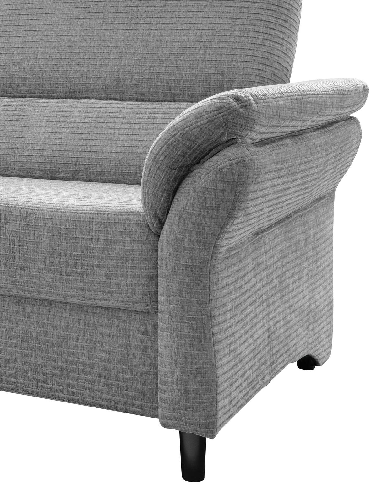 2-SITZER-SOFA in Mikrofaser Grau  - Schwarz/Grau, Modern, Holz/Textil (147/90/89cm) - Livetastic