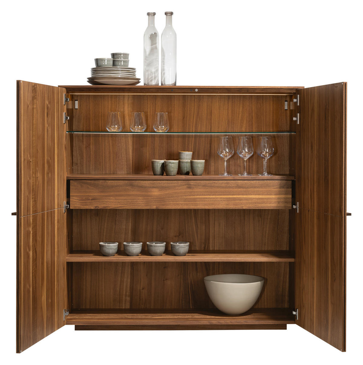 HIGHBOARD Nussbaumfarben  132,9/134,2/41,9 cm  - Nussbaumfarben, KONVENTIONELL, Holz (132,9/134,2/41,9cm) - Team 7