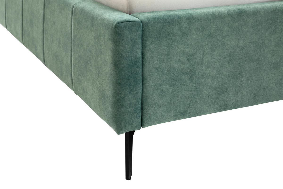 POLSTERBETT 180/200 cm  in Grün  - Weiss/Birkefarben, Konventionell, Holz/Textil (180/200cm) - Boxxx