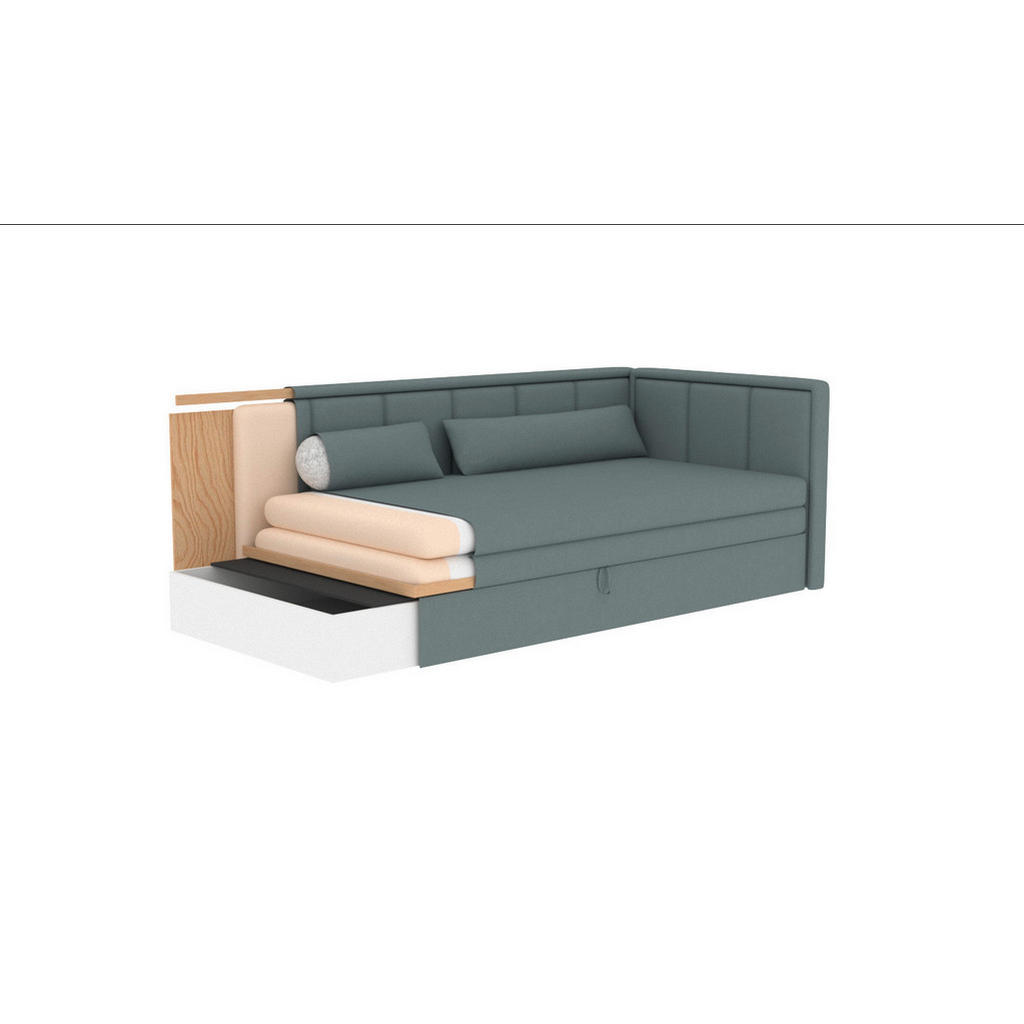 Thumbnail - Mid.you Récamiere, Anthrazit, Blau, Textil, 214x77x82 cm, Wohnzimmer, Sofas & Couches, Sofas, Recamieren