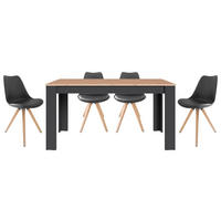 TISCHGRUPPE in Metall, Kunststoff, Holzwerkstoff Schwarz, Eiche Artisan  - Eichefarben/Schwarz, MODERN, Holzwerkstoff/Kunststoff - MID.YOU