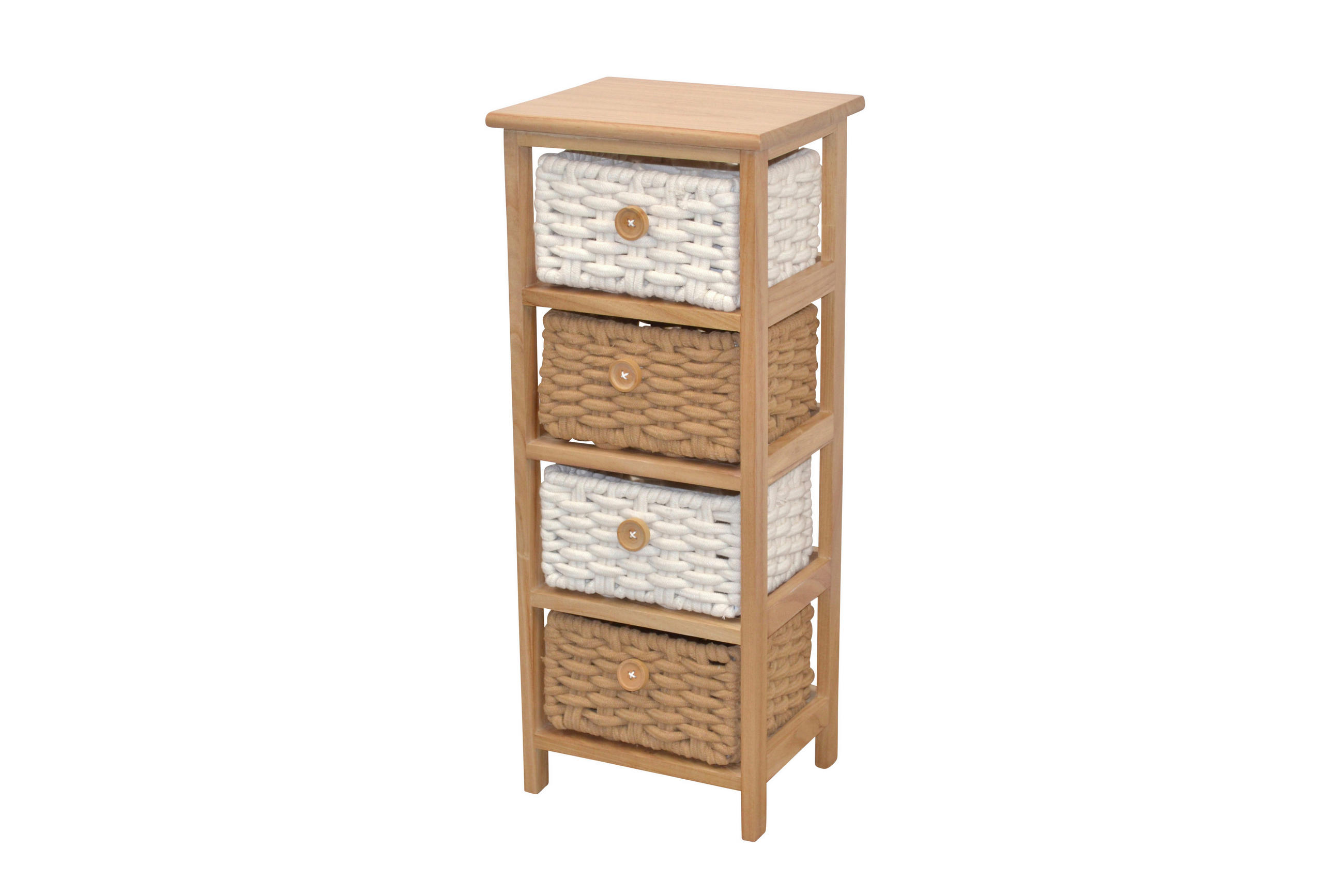 KOMMODE  in  - Creme/Braun, Design, Holz/Textil (25/30/74cm) - MID.YOU