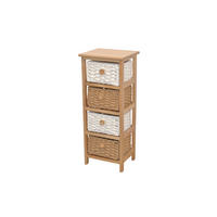 KOMMODE  in  - Creme/Braun, Design, Holz/Textil (25/30/74cm) - MID.YOU