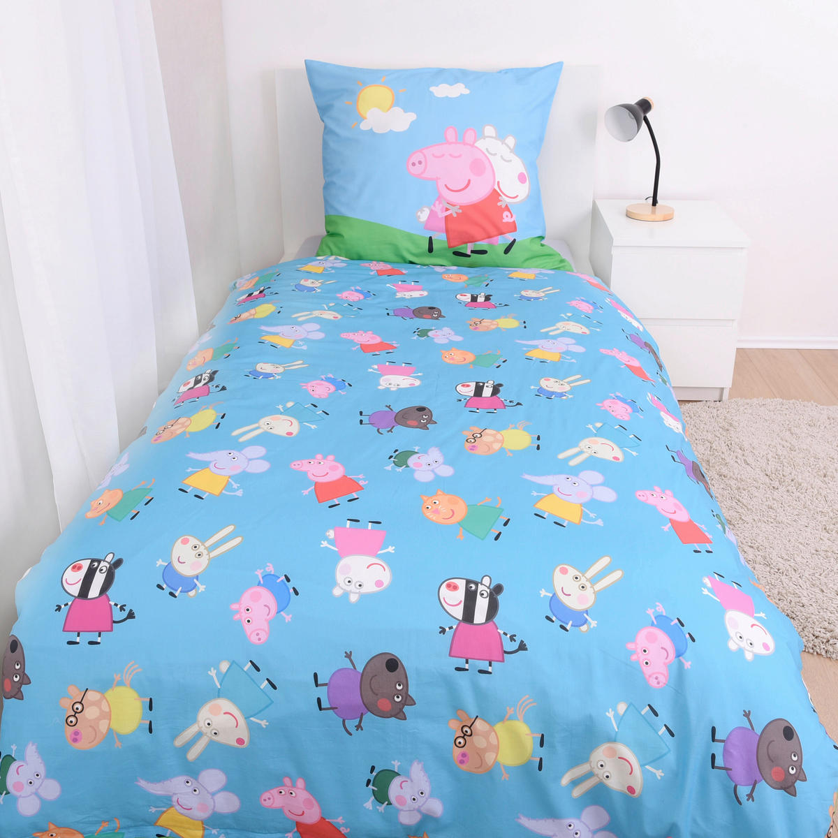 JUGENDBETTWÄSCHE 135/200 cm  - Hellgrün/Hellblau, Basics, Textil (135/200cm) - Herding