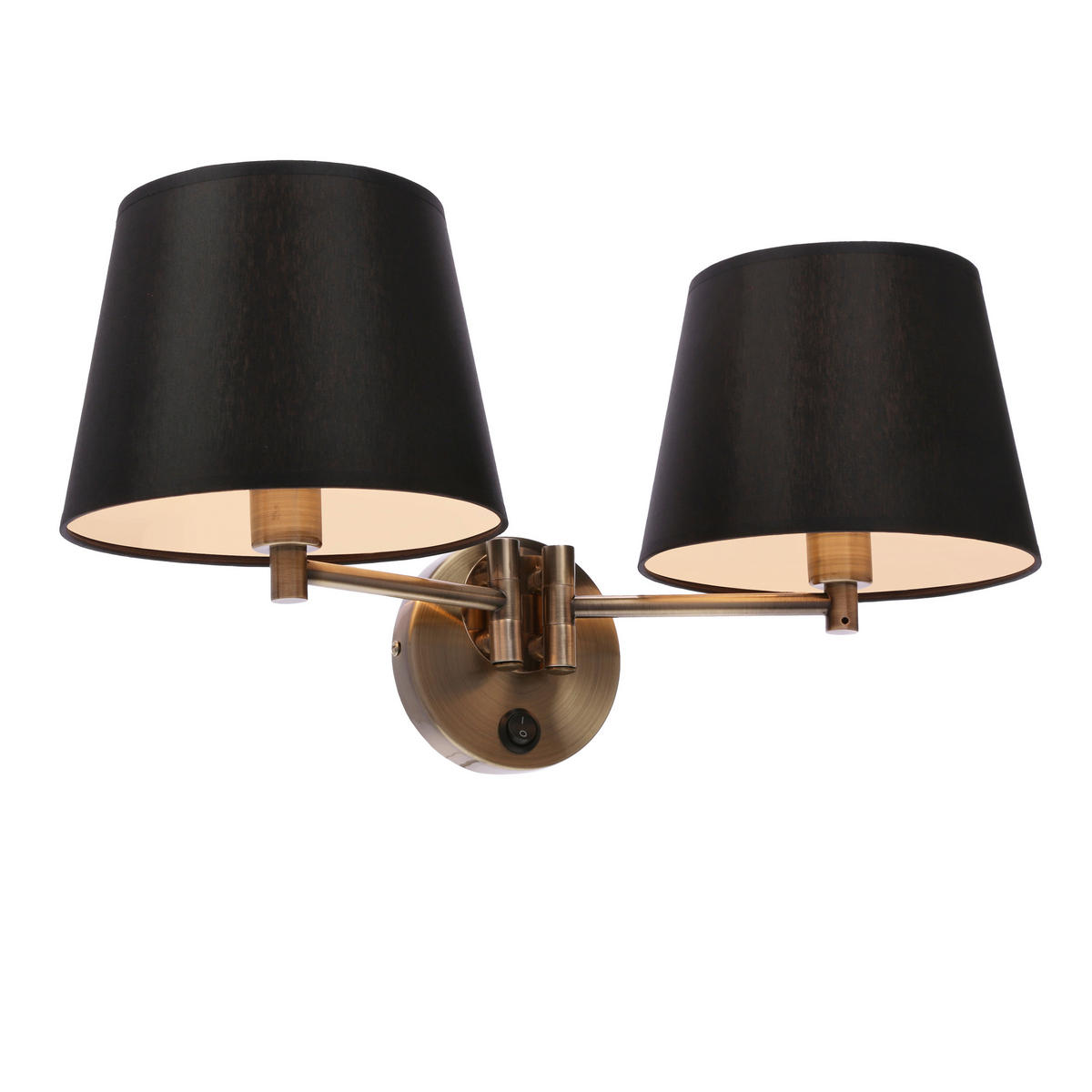 WANDLEUCHTE Ibis 48/25/25 cm   - Schwarz/Bronzefarben, KONVENTIONELL, Kunststoff/Metall (48/25/25cm)